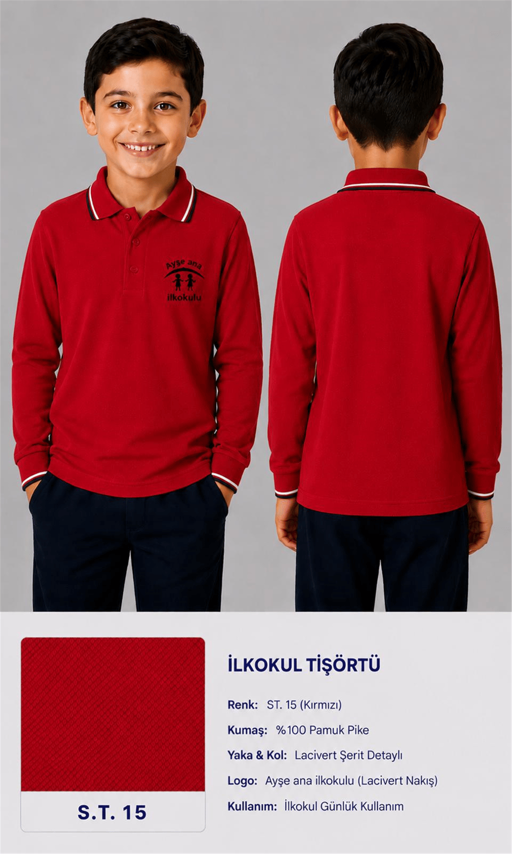 OKUL POLO YAKA UZUN KOL