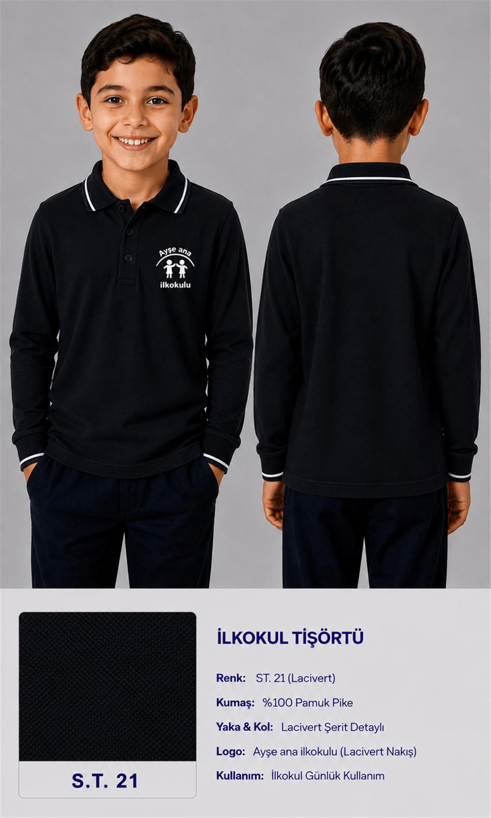 OKUL POLO YAKA UZUN KOL