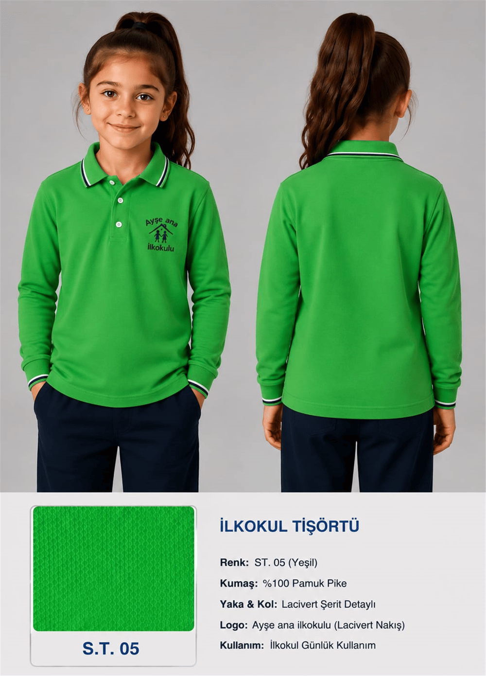 OKUL POLO YAKA UZUN KOL