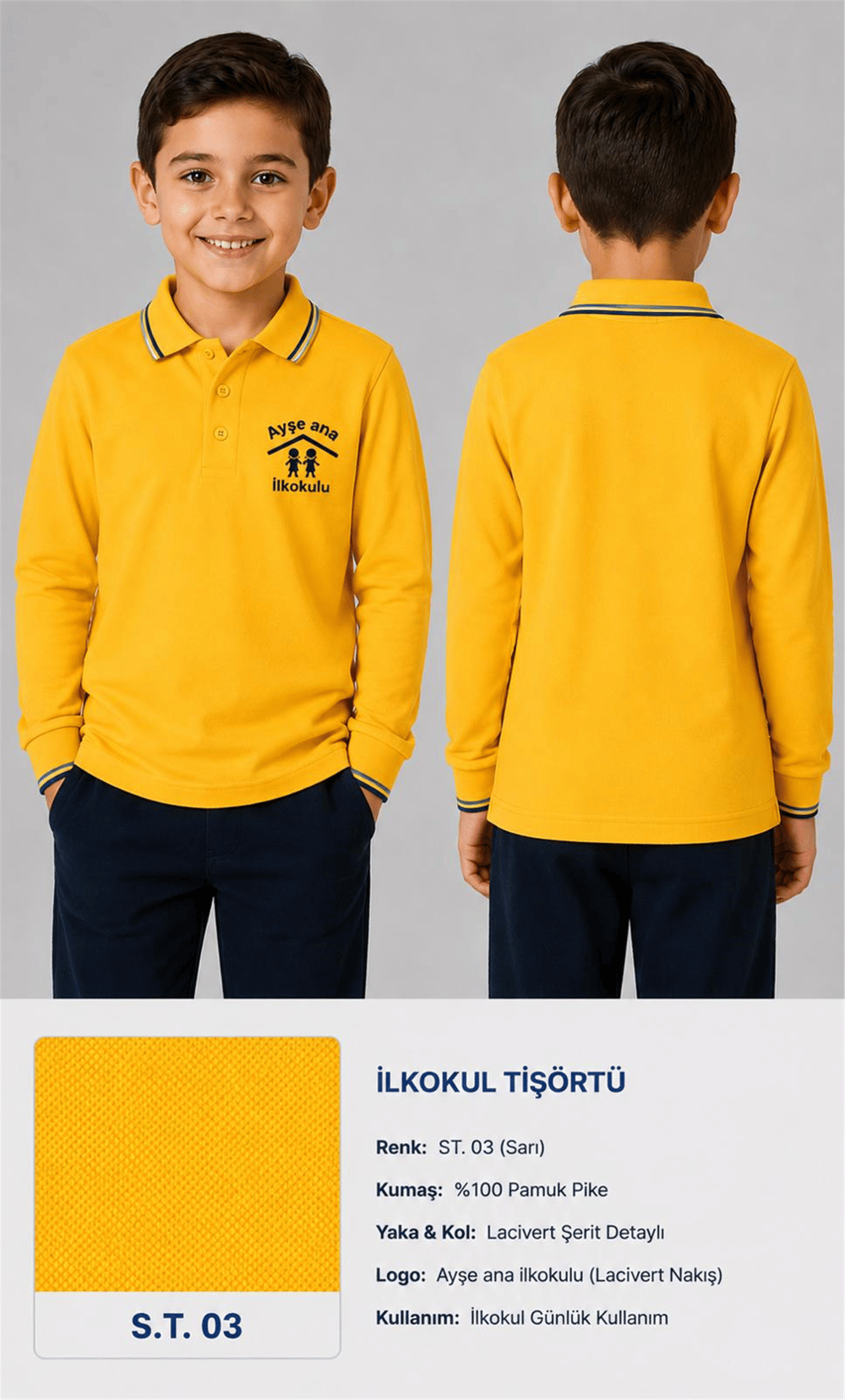OKUL POLO YAKA UZUN KOL