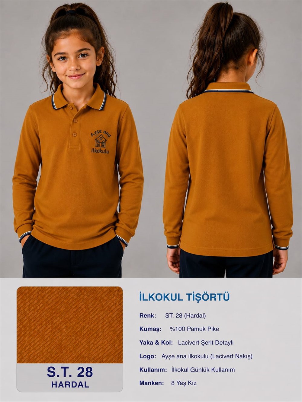 OKUL POLO YAKA UZUN KOL