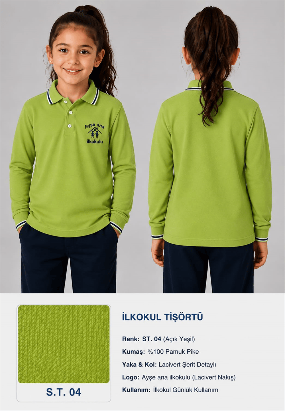 OKUL POLO YAKA UZUN KOL