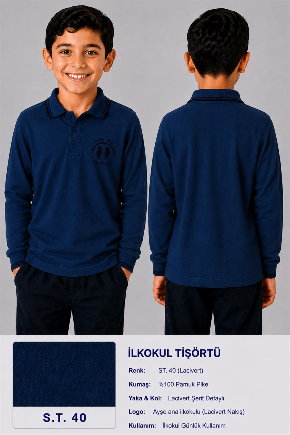OKUL POLO YAKA UZUN KOL