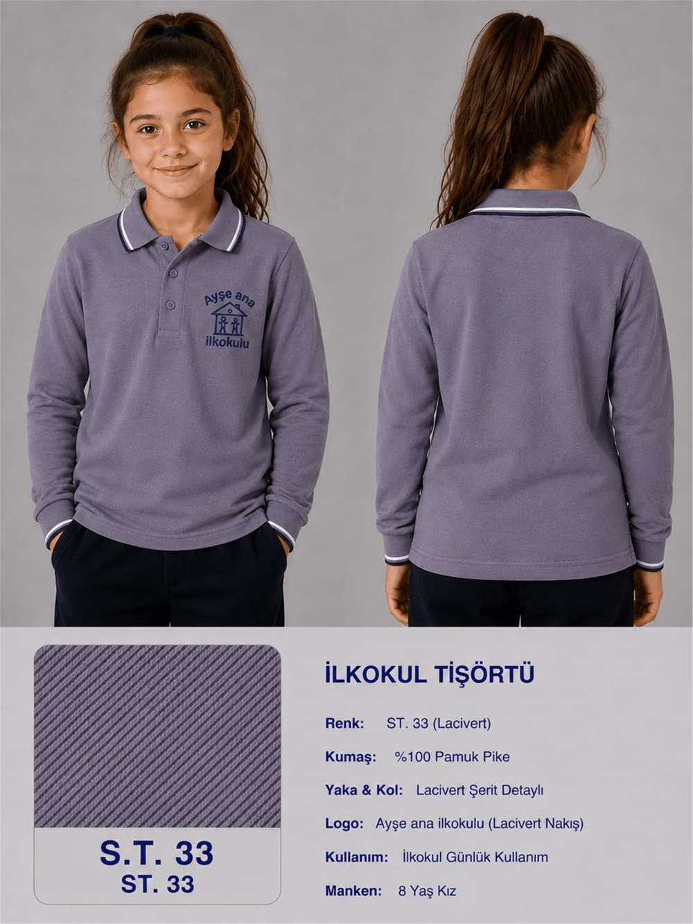 OKUL POLO YAKA UZUN KOL