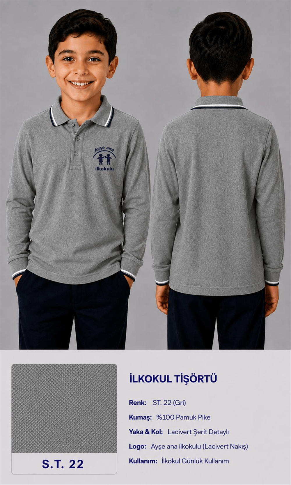 OKUL POLO YAKA UZUN KOL