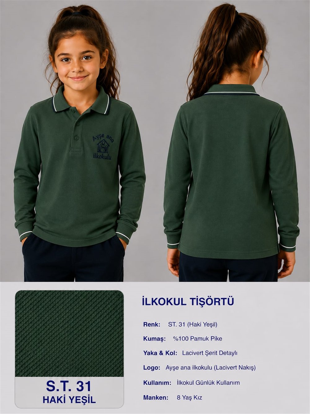 OKUL POLO YAKA UZUN KOL