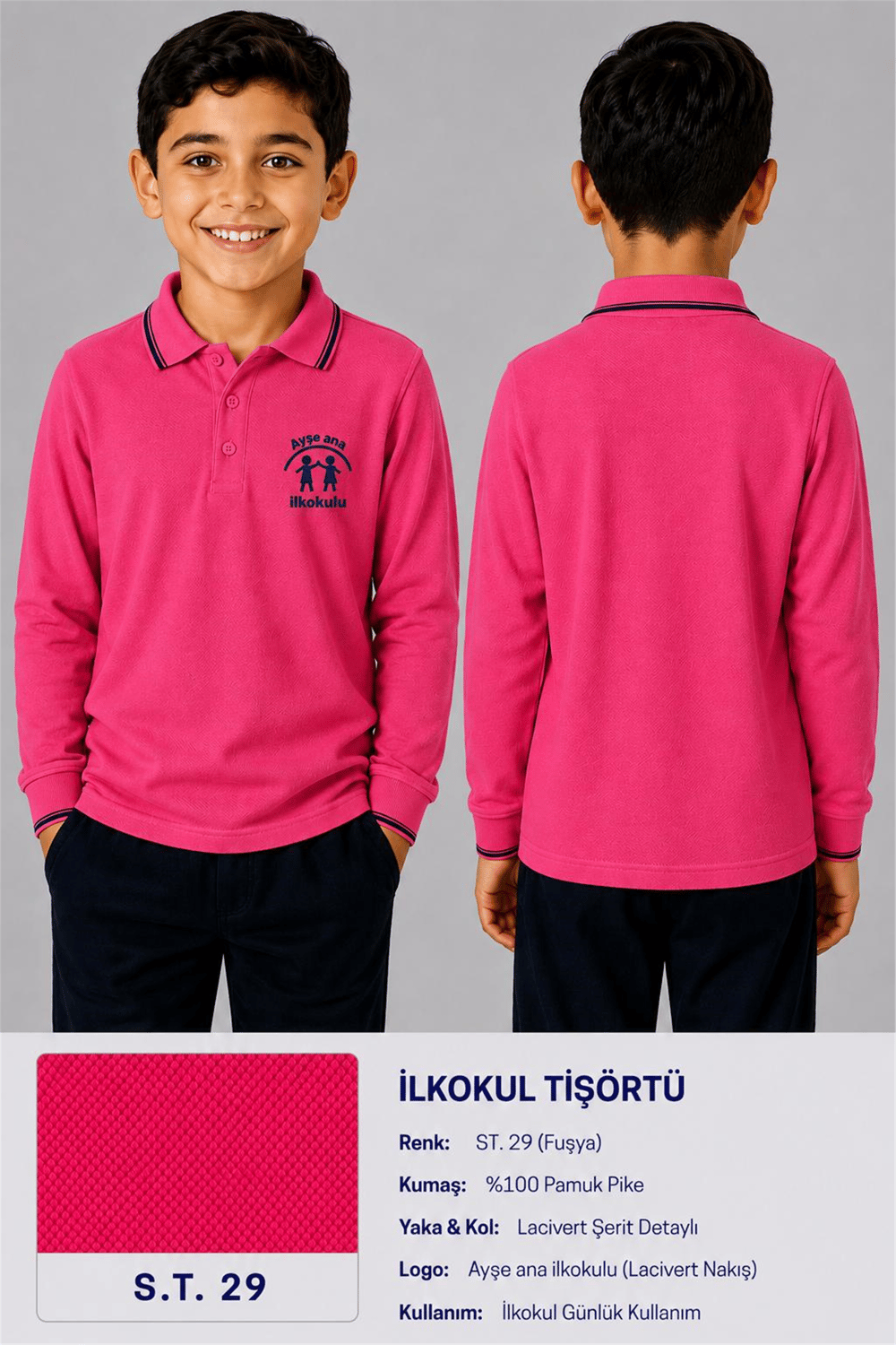 OKUL POLO YAKA UZUN KOL