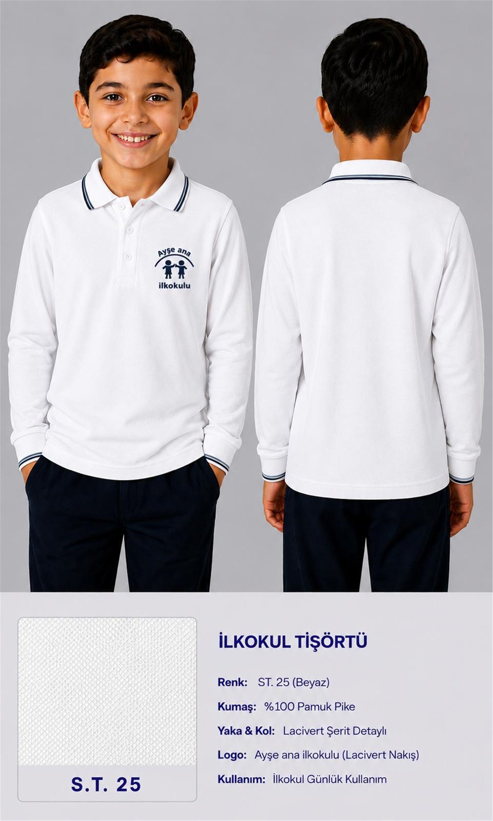 OKUL POLO YAKA UZUN KOL