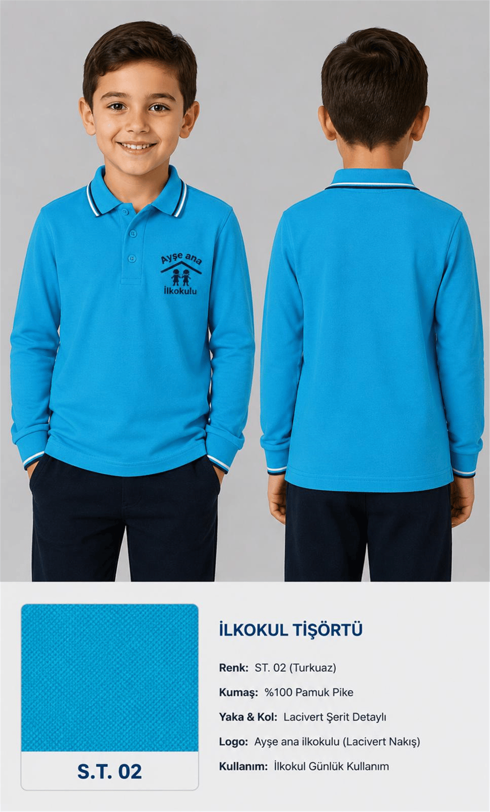 OKUL POLO YAKA UZUN KOL