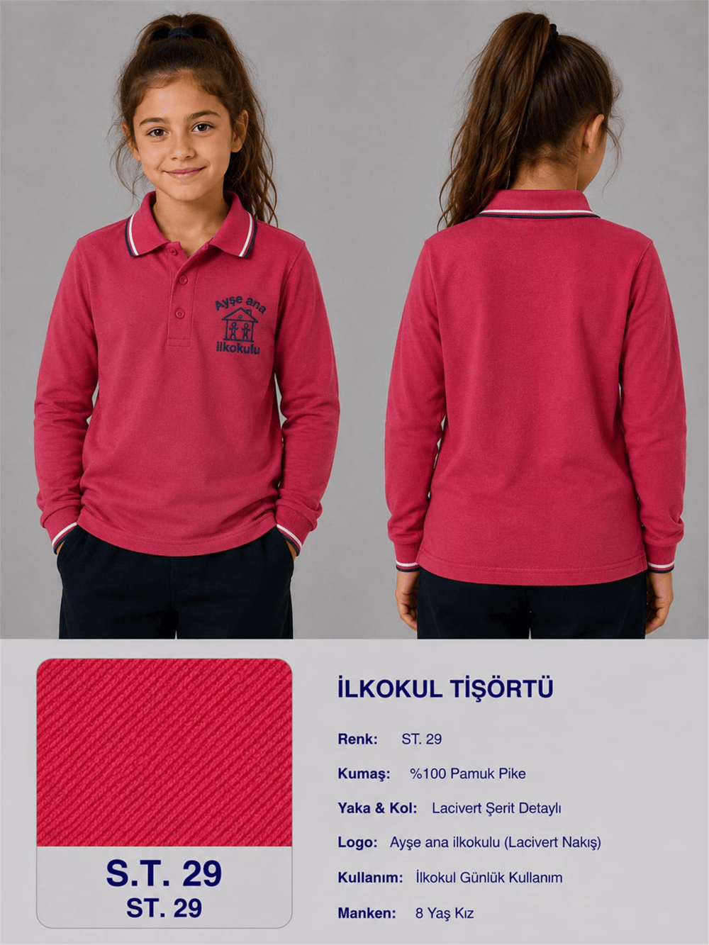 OKUL POLO YAKA UZUN KOL