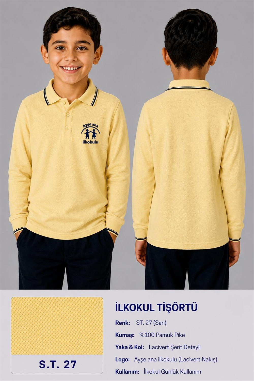 OKUL POLO YAKA UZUN KOL