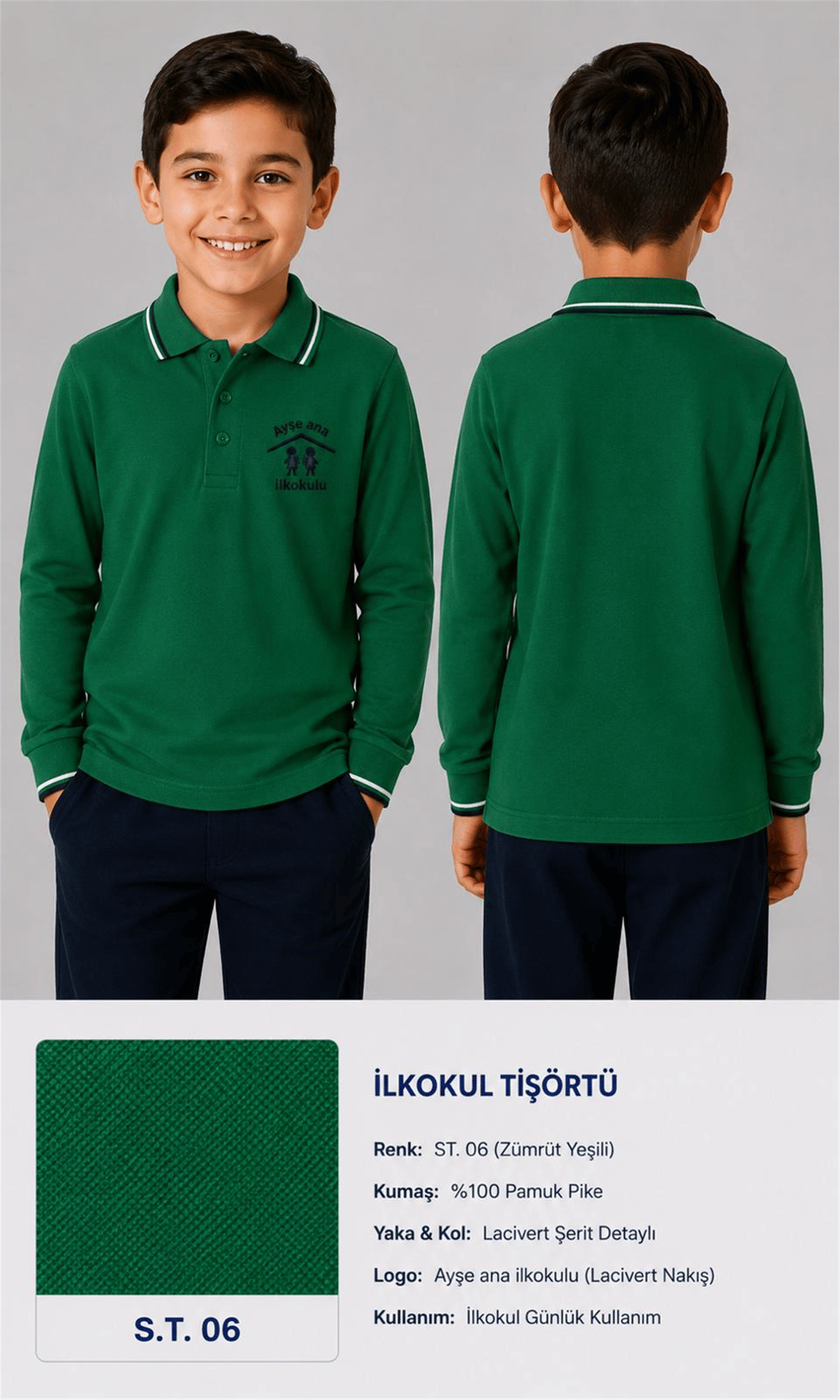 OKUL POLO YAKA UZUN KOL