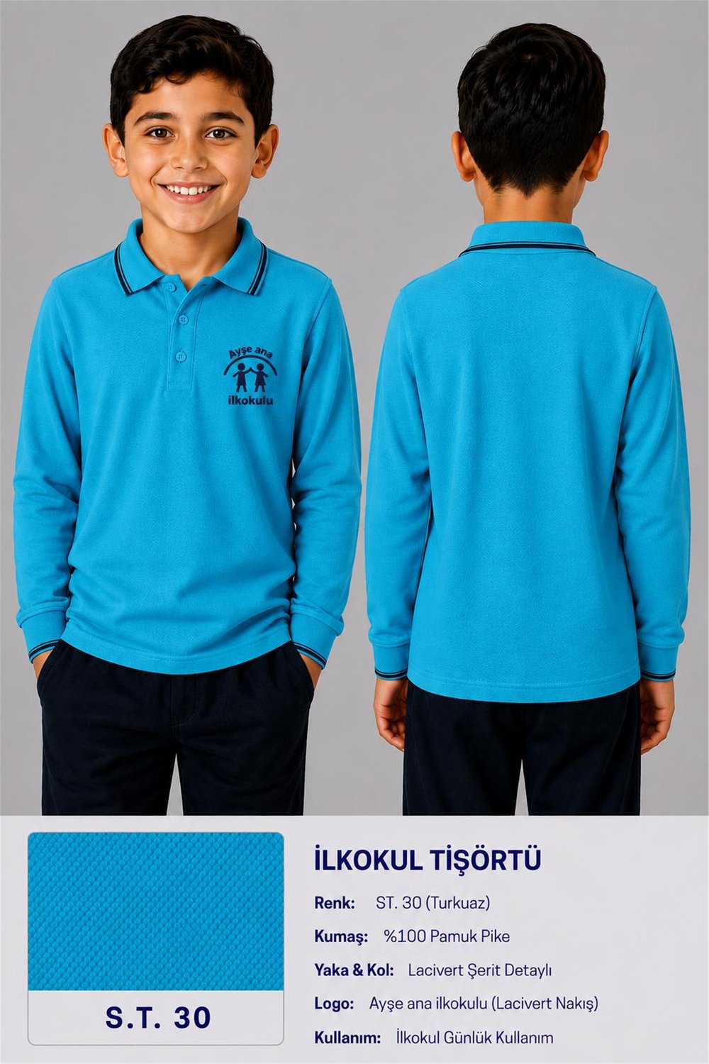 OKUL POLO YAKA UZUN KOL