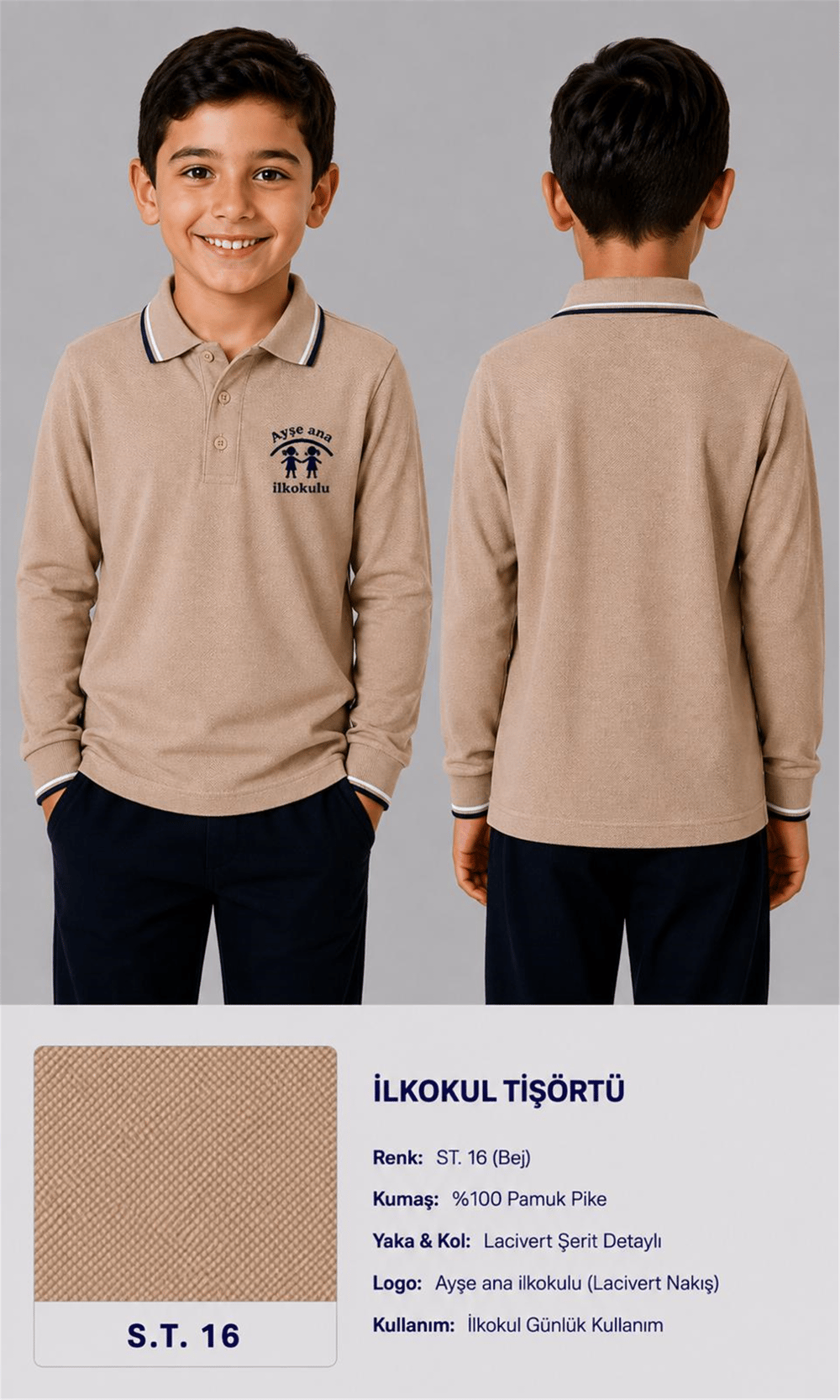 OKUL POLO YAKA UZUN KOL