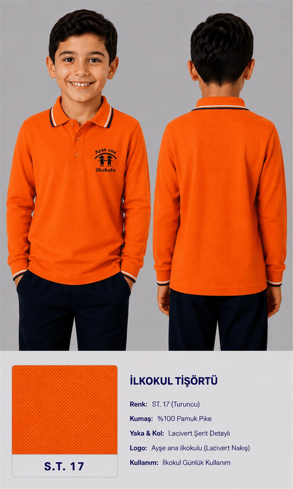 OKUL POLO YAKA UZUN KOL