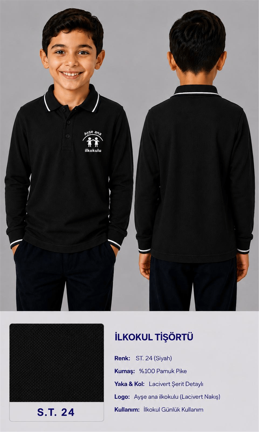 OKUL POLO YAKA UZUN KOL