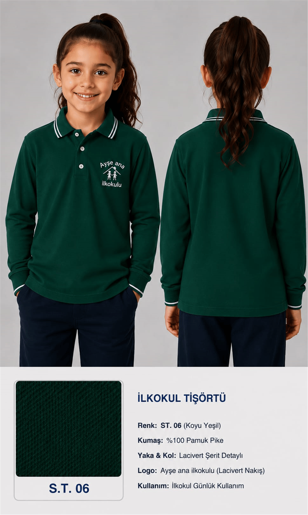 OKUL POLO YAKA UZUN KOL