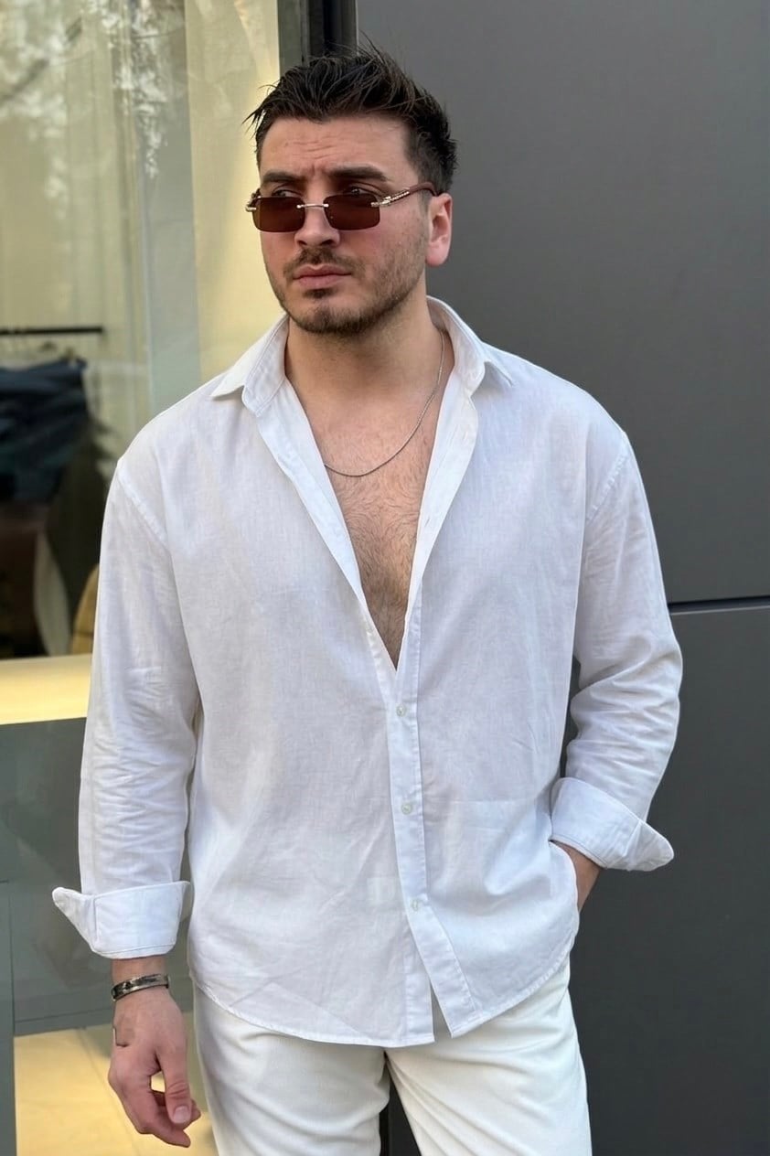 Basic Oversize Gömlek Beyaz