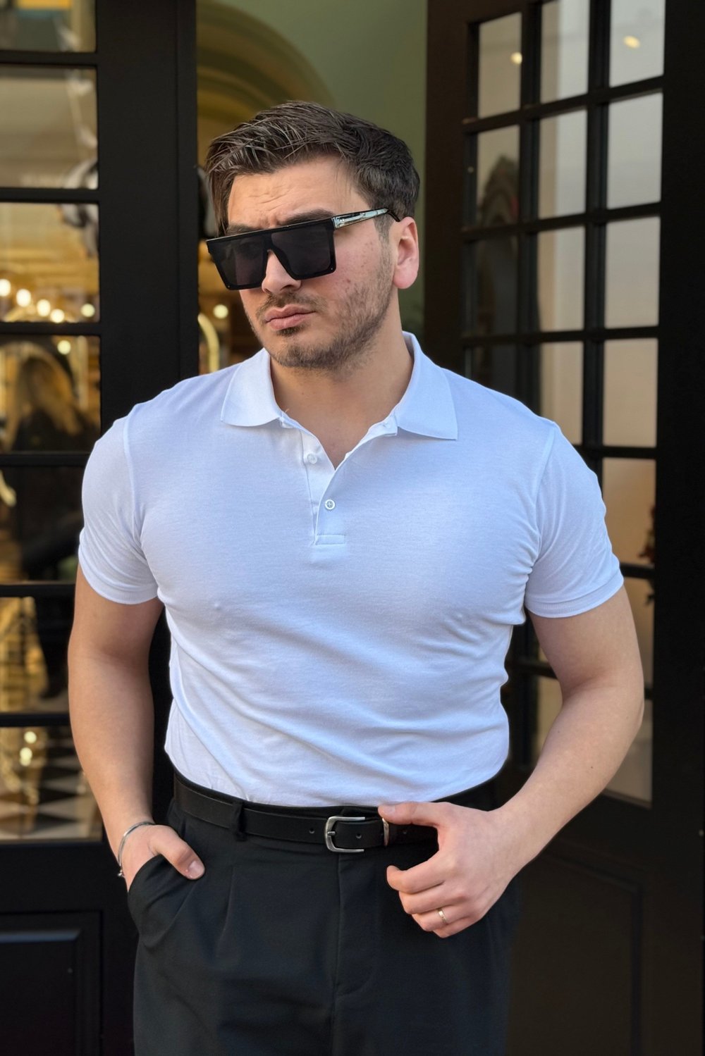 Basic Polo Yaka Tshirt Beyaz