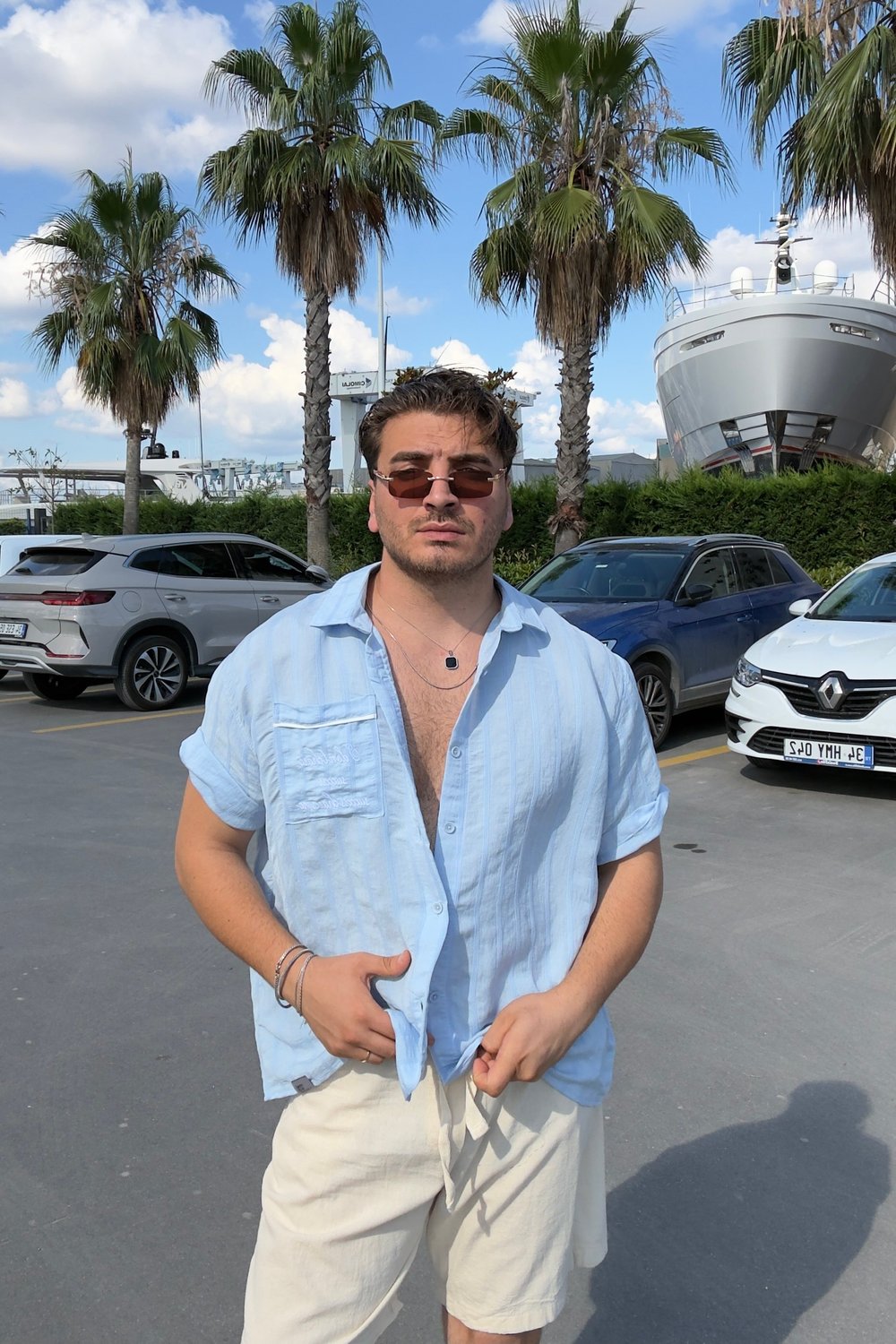 Baskılı Yumuşak Dokulu Gömlek Bebe Mavisi