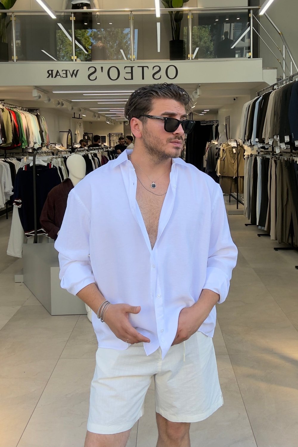 Modal Kumaş Oversize Gömlek Beyaz