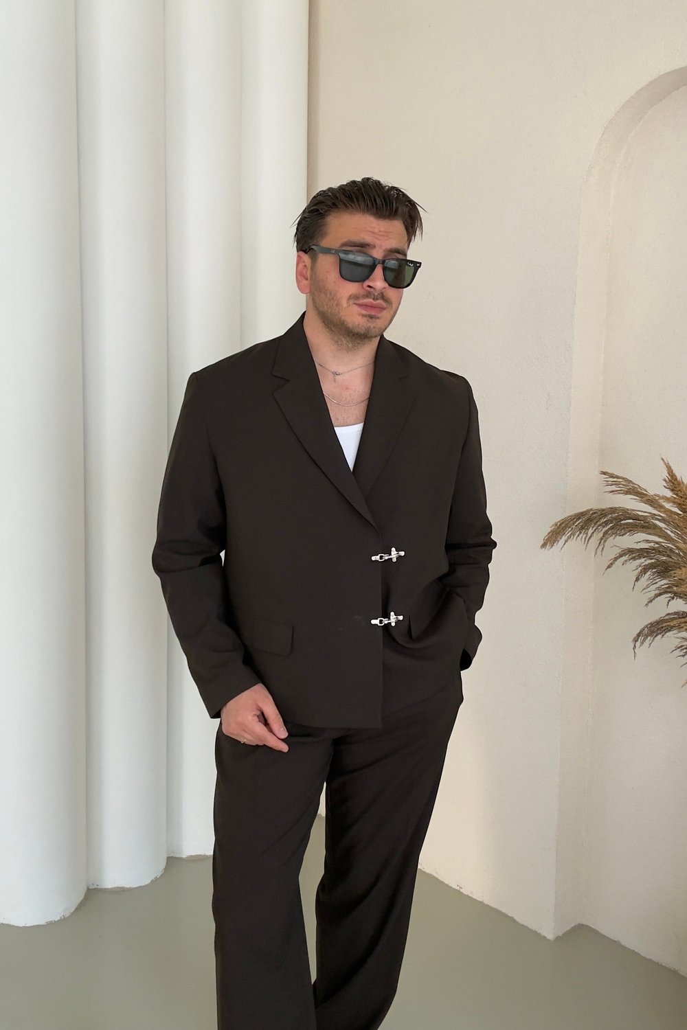 Özel Tasarım Oversize Takım Elbise Kahve