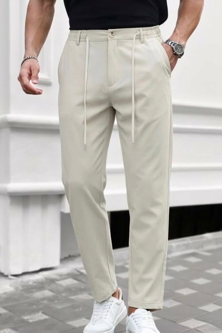 Yarım Lastikli Jogger Pantolon açık Gri