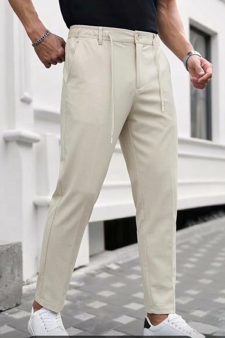 Yarım Lastikli Jogger Pantolon açık Gri