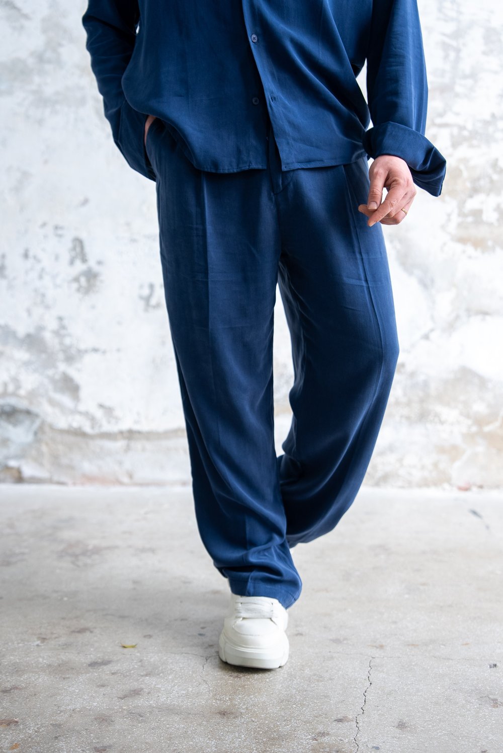 Yıkamalı Oversize Modal Takım Lacivert