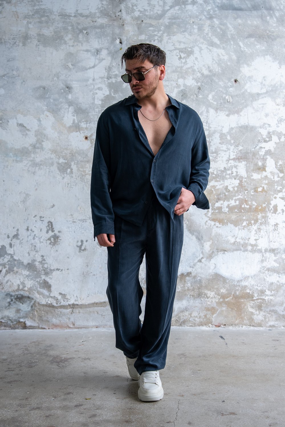 Yıkamalı Oversize Modal Takım Siyah