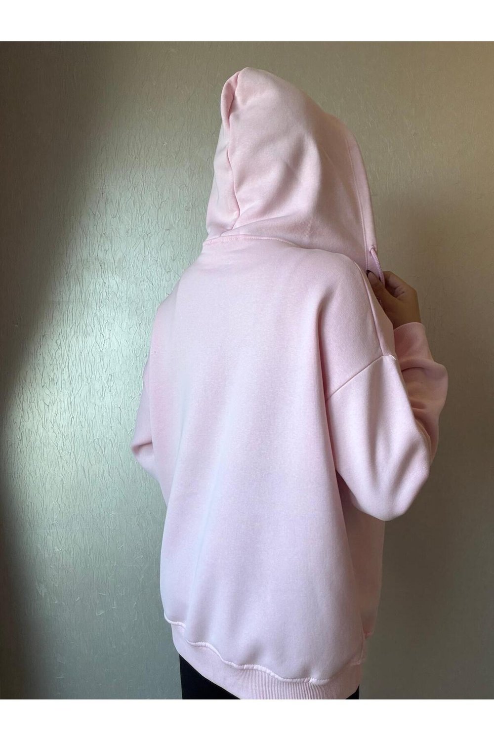 3 İplik Şardonlu Kapüşonlu Oversize Sweatshirt
