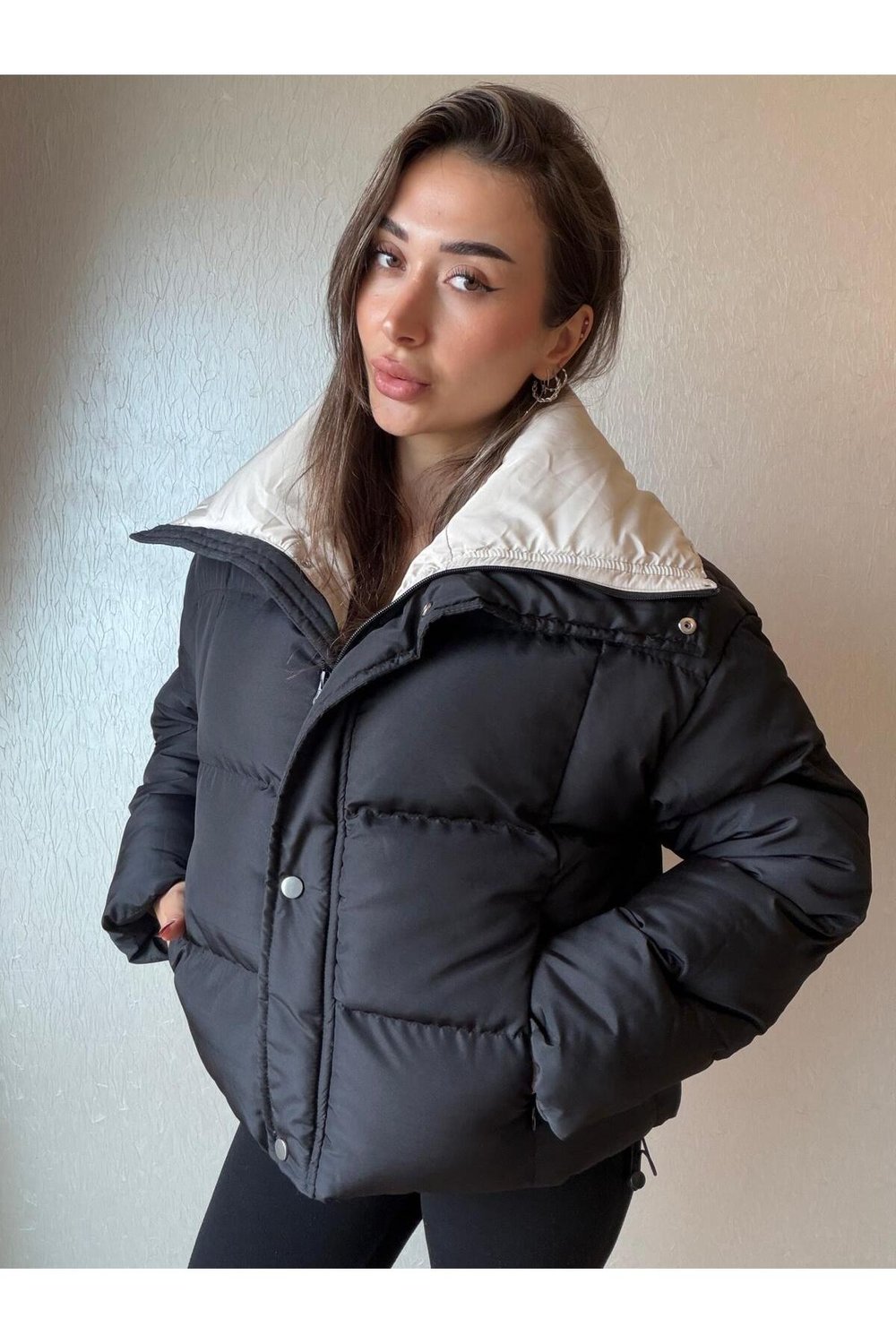 Fermuarlı Şişme Mont