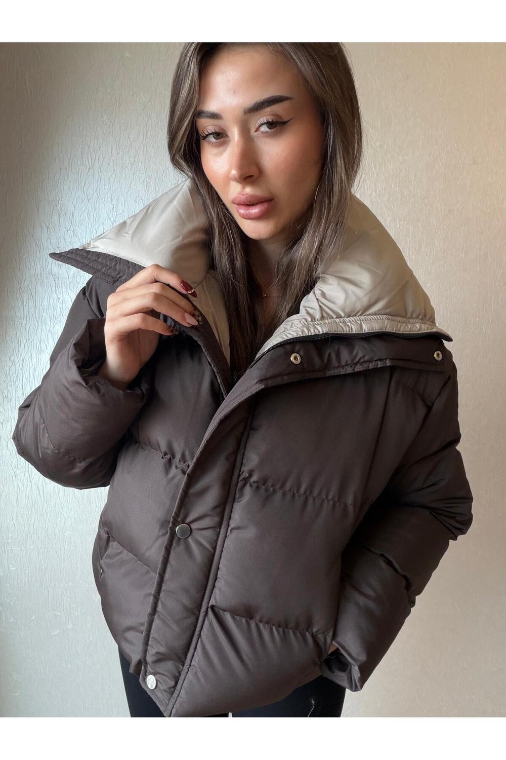 Fermuarlı Şişme Mont