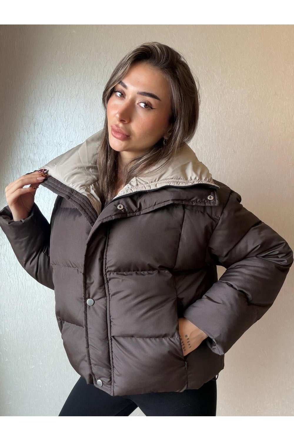 Fermuarlı Şişme Mont