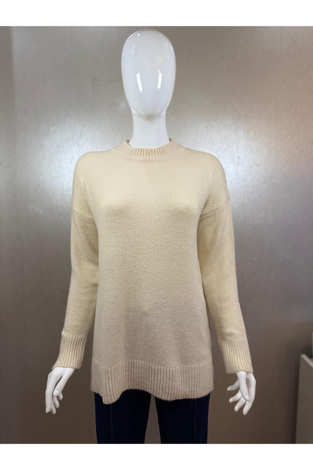 Kadın Oversize Yumuşak Dokulu Basic Triko Kazak