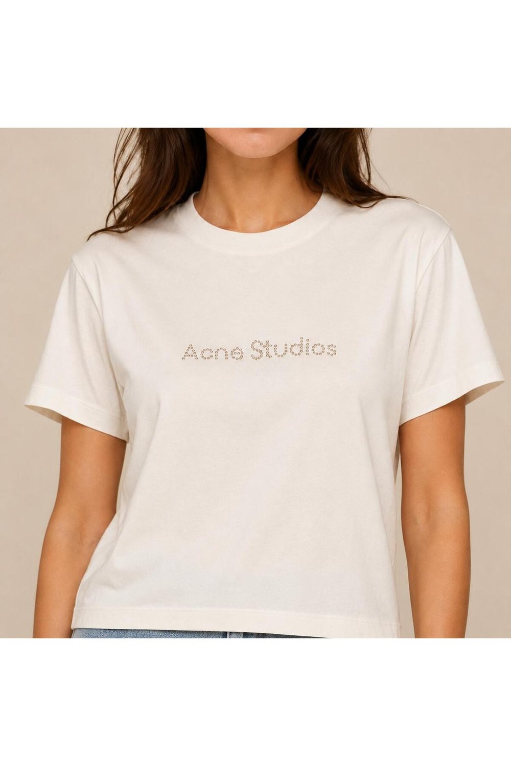Taş Yazı Detaylı Bisiklet Yaka Kısa Kollu Basic T-Shirt