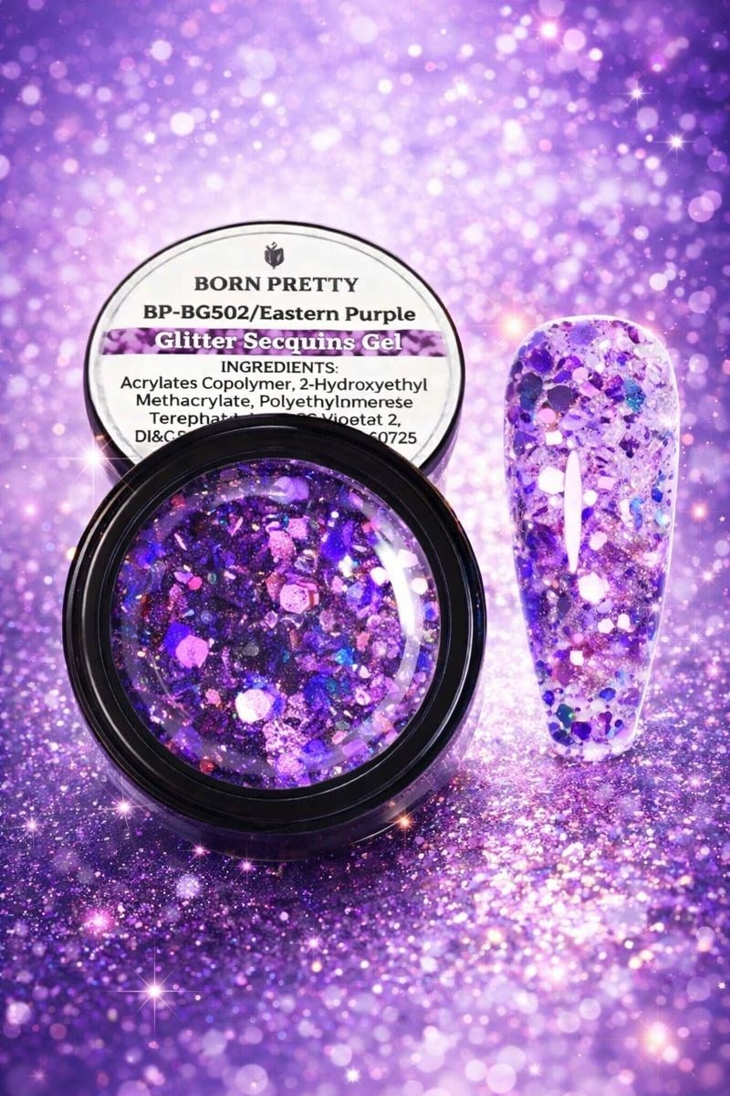 Born Pretty Glitter Sequins Gel Eastern Purple 5 ml BP-BG502