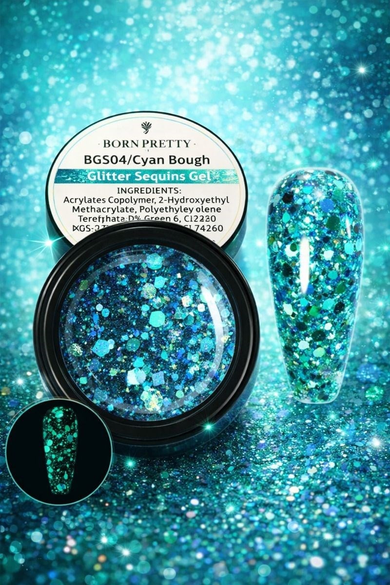 Born Pretty Glitter Sequins Gel Green Boughs 5 ml BP-BG504
