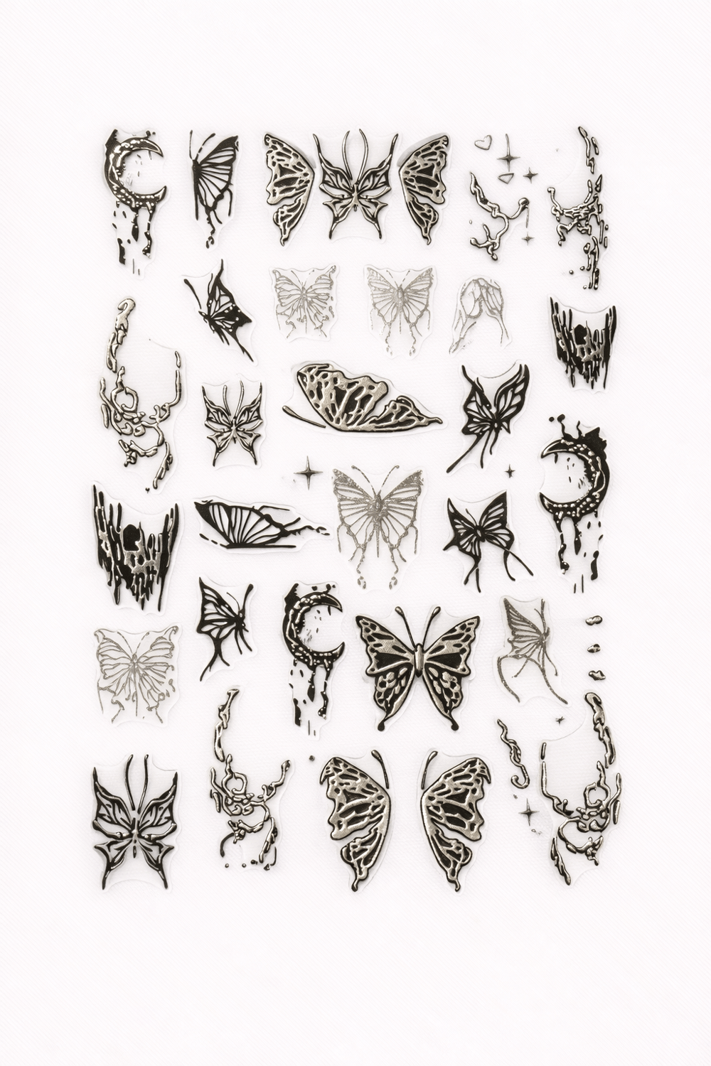 Dark Gothic Butterfly Nail Art Sticker – SW-CS062