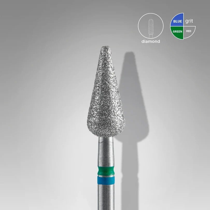 DUO elmas freze armut keskin mavi-yeşil EXPERT çap 5 mm / çalışma kısmı 12 mm.