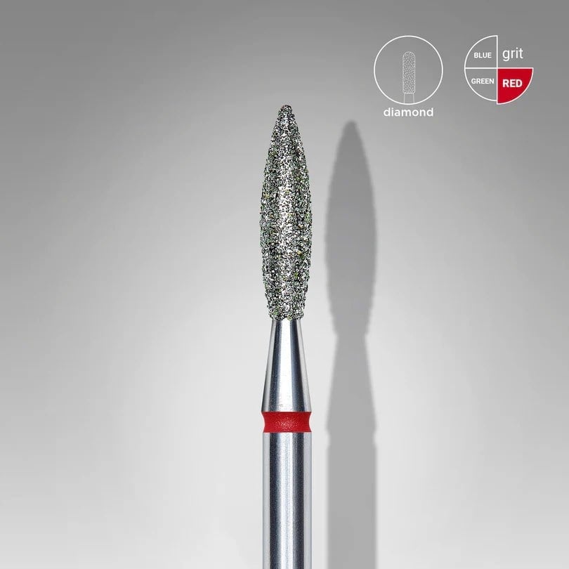 Elmas Alev Freze, Kırmızı, Çap 2,3 mm, Çalışma Kısmı 10 mm