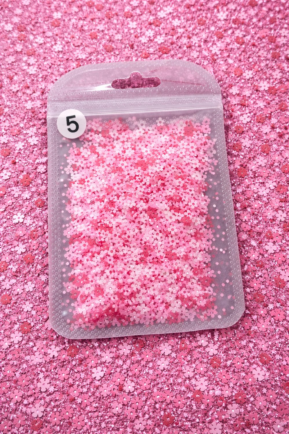 Mini Daisy Flower Confetti Nail Art Dekor – Pink Mix No:05
