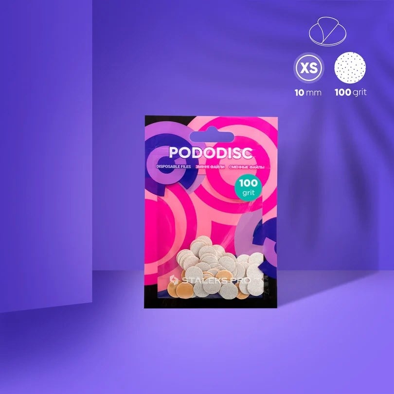 PODODISC STALEKS PRO XS Pedikür Disk İçin Yedek Beyaz Törpüler, 100 Grit (50 adet)