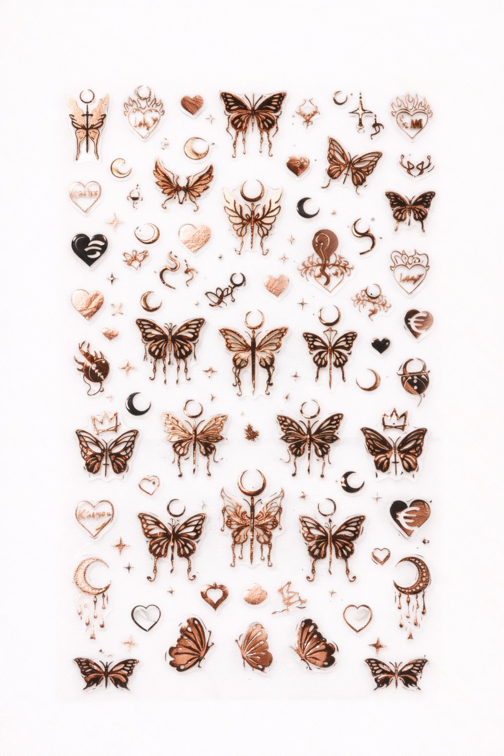 Rose Gold Gothic Butterfly Nail Art Sticker – SW-CS064