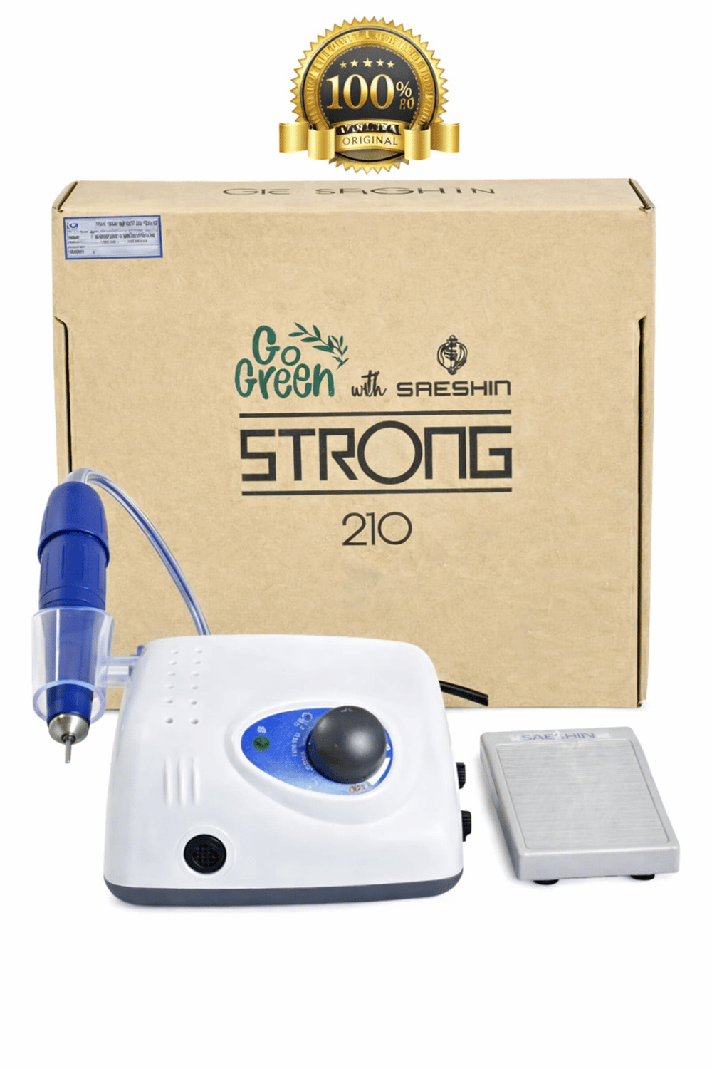 Saeshin Strong 210 Profesyonel Tırnak Törpü Makinesi 35000 RPM Nail Drill Freze