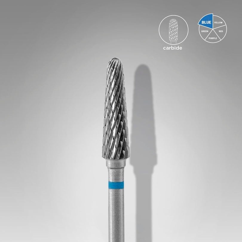 Sert Alaşım Kesik Koni Freze, Mavi, Çap 4 mm / Çalışma Kısmı 13 mm