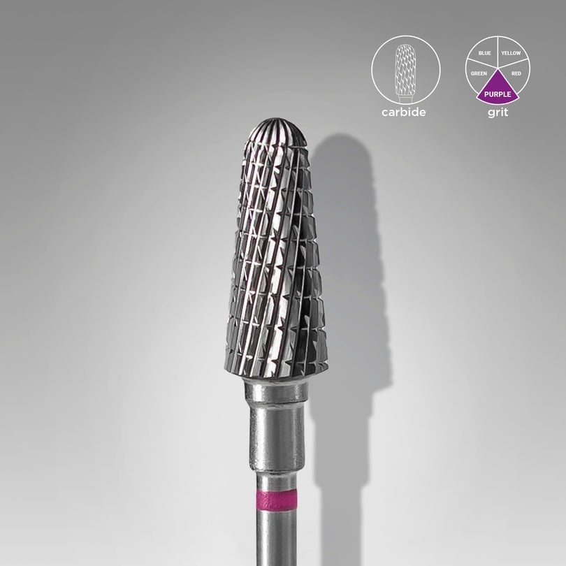 Sert Alaşım Kesik Koni Freze, Mor, Çap 6 mm / Çalışma Kısmı 14 mm