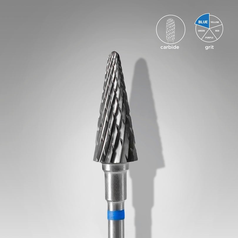 Sert Alaşım Koni Freze, Mavi, Çap 6 mm / Çalışma Kısmı 14 mm