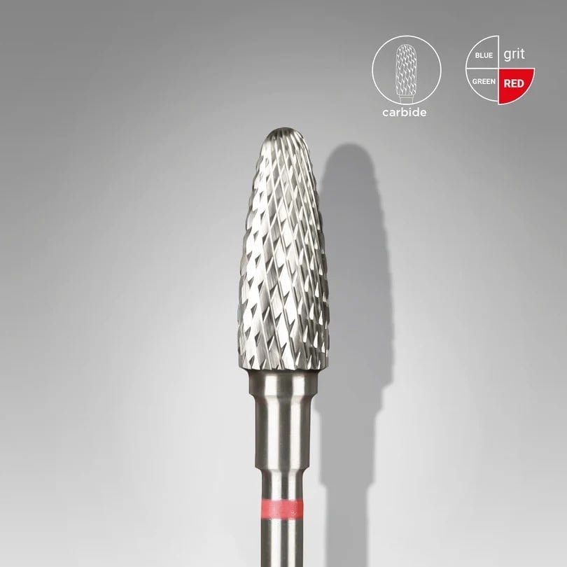 Sert Alaşım Mısır Freze, Kırmızı, Çap 5 mm / Çalışma Kısmı 13 mm