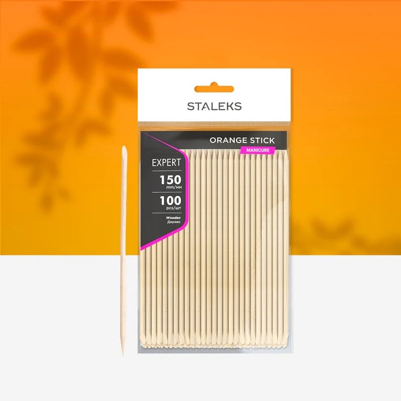 STALEKS PRO Portakal Manikür Çubuğu, Ahşap 150 mm (100 Adet)
